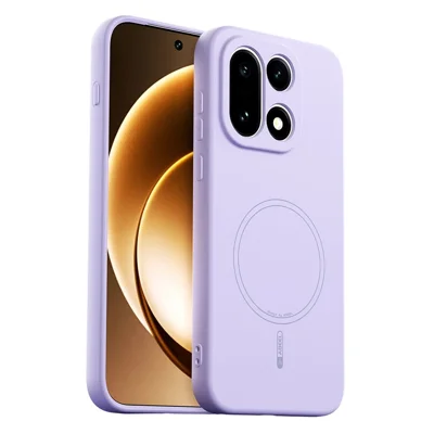 ABEEL Pour Étui OnePlus 15 5G Compatible avec MagSafe Peau Toucher Liquide Silicone Couverture Arrière Téléphone - Violet