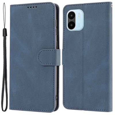 Funda tipo folio con soporte y cartera de cuero PU de protección completa para Xiaomi Redmi A1 4G / A2 4G, funda abatible con correa - Azul
