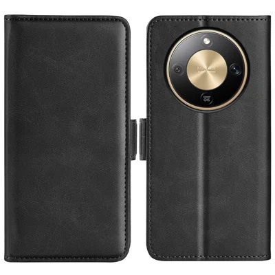 Per Honor X9d 5G Custodia Texture Pelle di Vitello Custodia Portafoglio per Telefono - Nero