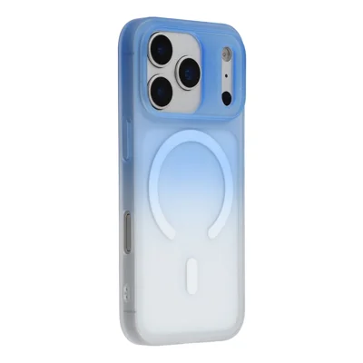 JAUCASE Per iPhone 17 Pro Max Custodia Compatibile con MagSafe TPU + PC Colore Sfumato Opaco Cover per Telefono - Blu Sfumato