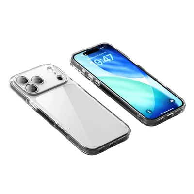 IPAKY Per iPhone 17 Pro Max Custodia Telefonica Trasparente TPU + PC Slim Cover Posteriore - Trasparente