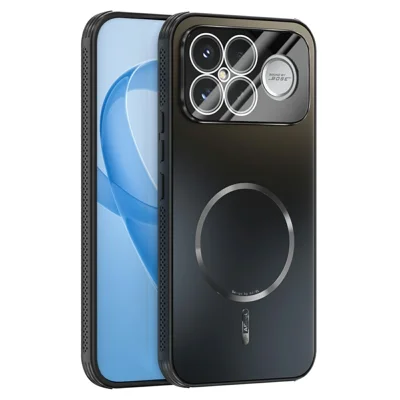 ABEEL Für Xiaomi Redmi K90 Pro Max 5G Hülle Kompatibel mit MagSafe TPU PC Kühlung Matt Handy Rückseite Abdeckung mit Linsenfilm - Schwarz