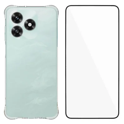 WANLONFENG For Honor X5c Plus 4G / Honor X5c 4G Case WL Series 2.0mm TPU Phone Cover with Tempered Glass Film - Transparent