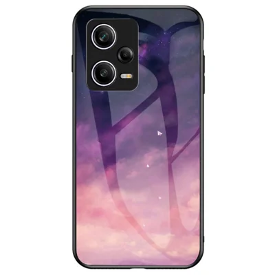 Anti-scratch Phone Case for Xiaomi Redmi Note 12 Pro 5G, Starry Sky Pattern Printed TPU PC Tempered Glass Phone Cover - Dream Starry Sky