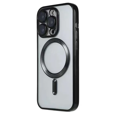 Capa Magnética para iPhone 13 Pro Max - Vidro de Lente Guarda CD Veias Capa Traseira de Telefone TPU - Preto