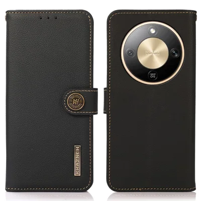 KHAZNEH til Honor X9d 5G hylster i ægte ku-læder med wallet - Sort