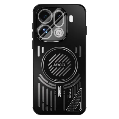 ABEEL Obudowa magnetyczna na Oppo Find X9 Pro 5G z aluminium, PC i TPU z wentylacją - Czarny