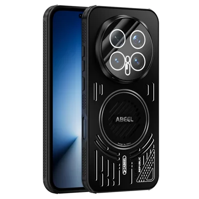 ABEEL For Honor Magic8 Pro 5G Magnetische Hoes Aluminiumlegering + PC + TPU Holle Warmteafvoer Telefoonhoes - Zwart