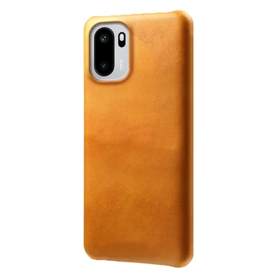 For OnePlus Ace 6T 5G / Ace 6 5G Case Calf Texture PU Leather Hard PC Protective Phone Cover - Orange
