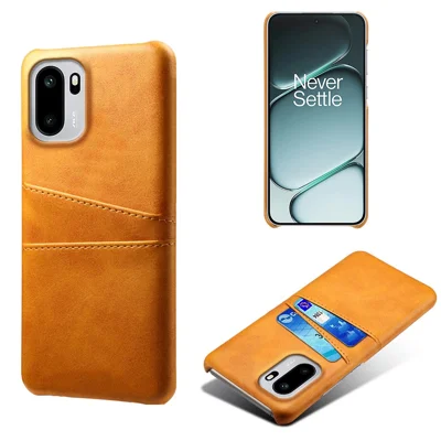 For OnePlus Ace 6T 5G / Ace 6 5G Case Dual Card Slots PU Leather + Hard PC Phone Cover - Orange