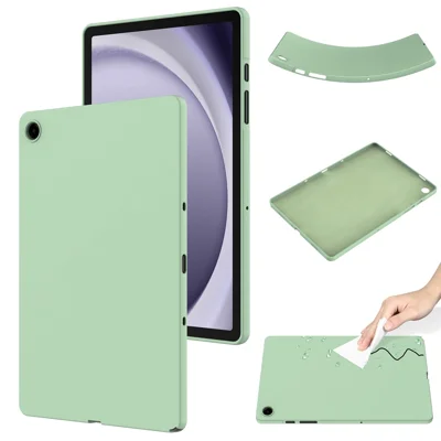 Étui pour Samsung Galaxy Tab A11+ en silicone liquide anti-rayures - Vert