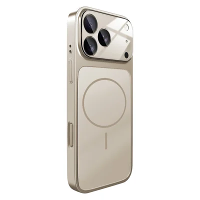 Obudowa na iPhone 17 Pro Max zgodna z MagSafe AG Matowa szklana ochronna obudowa przeciwwstrząsowa - Tytanowy szary