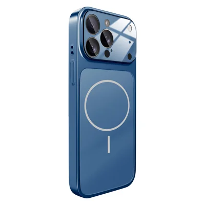 Funda para iPhone 16 Pro Compatible con MagSafe AG Vidrio Mate Antichoque - Azul Titanio