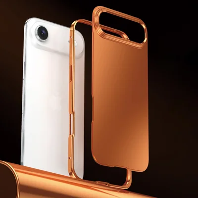 iPhone Air Case Locking Buckle Legierung Rahmen Matte PC Rückseite Handyhülle - Orange