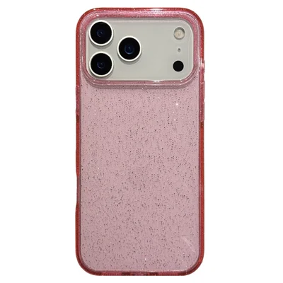 For iPhone 18 Pro / 17 Pro Case 2.0MM Thick Starlight Glitter Protective Cover Shockproof TPU PC Hybrid - Transparent Pink