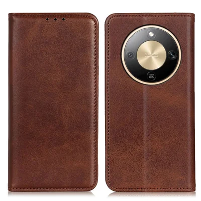 Til Honor X9d 5G / Magic8 Lite 5G Taske i Splejset Læder Flip Wallet Telefonbeskyttelse - Kaffe