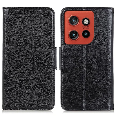 Wallet Case For Motorola Edge 60 Neo 5G / Edge 50 Neo 5G / Moto S50 5G / ThinkPhone 25 5G Nappa Texture Split Leather Phone Cover - Black