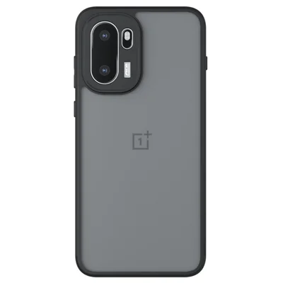 Voor OnePlus Ace 6 5G hoesje Skin-Touch TPU+PC matte telefoonhoes, Transparant Zwart