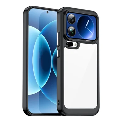 For Xiaomi 17 Pro Max Case TPU + Acrylic Protective Clear Phone Cover - Black