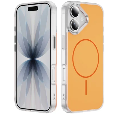 Voor iPhone 17 Hoesje Compatibel met MagSafe Skin Touch TPU PC Telefoon Achterkant - Oranje