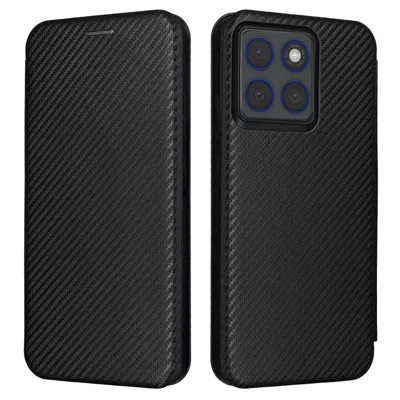 Capa Motorola Edge 70 5G Textura de Fibra de Carbono Prova de Quedas Couro PU Preto