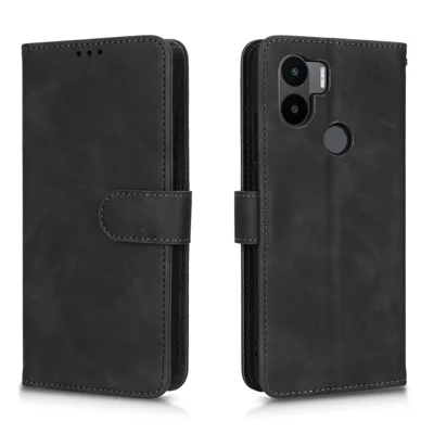 Cover per Xiaomi Redmi A1+ 4G / A2+ 4G / Poco C50 4G con Sensazione al Tocco della Pelle, Portafoglio con Supporto, Cover a Libro in Pelle PU + TPU - Nero