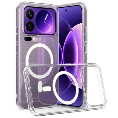 For Xiaomi 17 Pro Max Clear Phone Case Kompatibel med MagSafe TPU+Acryl Bagside - Transparent