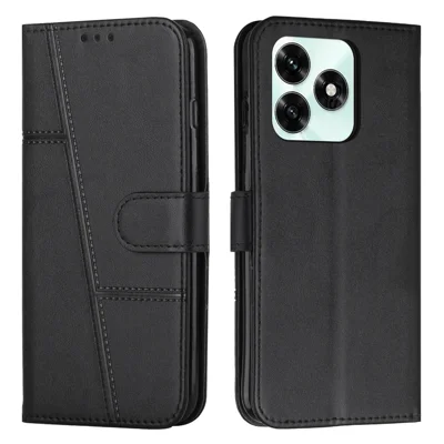 Per Honor X5c Plus 4G / X5c 4G Custodia in Pelle per Telefono Pieghevole con Supporto e Portafoglio, Copertina Flip con Cinturino - Nero