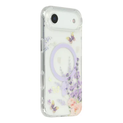 Capa para iPhone Air Compatível com MagSafe com Strass Embutidos Padrão IMD Capa Traseira de Telefone TPU PC - Borboleta