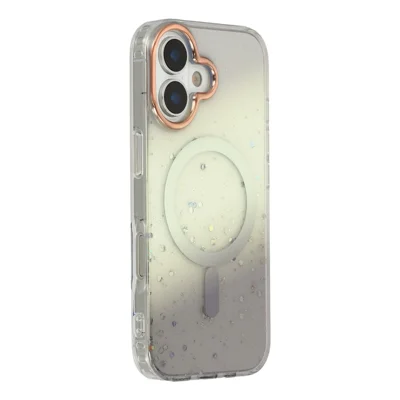 Funda para iPhone 17 compatible con MagSafe IMD Bling Glitter PC + Funda trasera de TPU - Negro