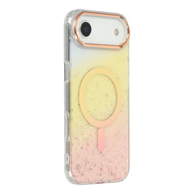 Funda de iPhone Air Compatible con MagSafe IMD Purpurina PC + TPU Cubierta Trasera - Dorado