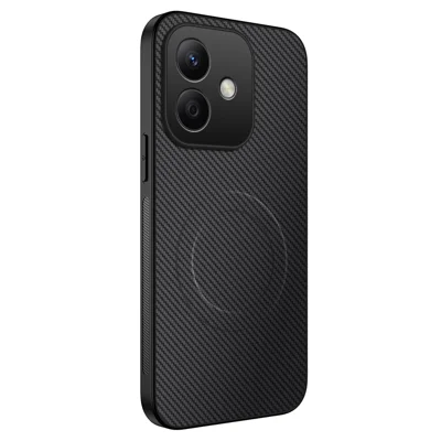 Для Honor Play10 4G Чехол, совместимый с MagSafe WANLONFENG TQ Series Carbon Fiber Texture PC TPU Phone Cover - Черный
