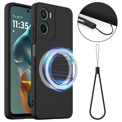 Funda para Motorola Moto G06 Power 4G / Motorola Moto G06 4G Compatible con MagSafe Antigolpes Cubierta de Teléfono de Silicona Líquida - Negro