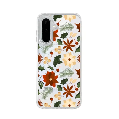 EYCASE For Samsung Galaxy S25 FE Christmas Series Magnetic Case Gift  Clear Edge Pattern Print TPU + Acrylic Cover - Vintage Christmas Floral