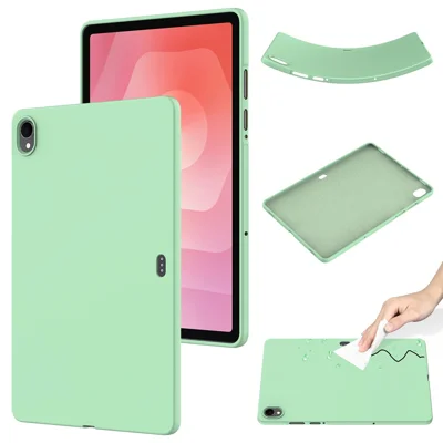Voor Samsung Galaxy Tab S11 hoesje vloeibaar siliconen anti-kras tabletcover - Groen