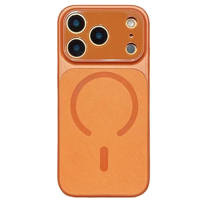Capa iPhone 17 Pro Compatível com MagSafe Anti Arranhões TPU + Capa de Telefone PC - Laranja