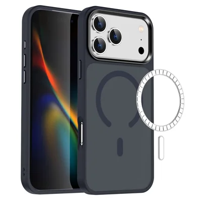 Acquisto all'ingrosso per custodia magnetica iPhone 17 Pro Max compatibile con MagSafe, cover opaca in PC + TPU - Blu scuro