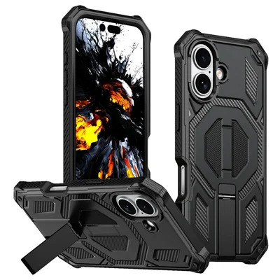 Bulk Purchasing for iPhone 17 Kickstand Case Compatible with MagSafe Drop-proof Dust-proof PC + TPU Phone Cover - Black