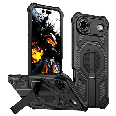 Achat en gros pour la coque de support iPhone Air compatible avec MagSafe, résistante aux chocs et à la poussière, en PC + TPU - Noir