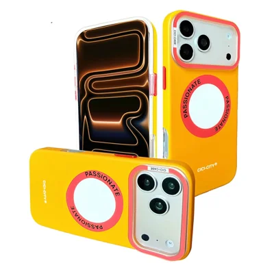 CICI-CITY For iPhone 17 Pro Max Case Compatible with MagSafe IMD Matte PC + TPU Cover with Detachable Camera Frame - Yellow