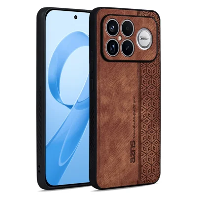AZNS For Xiaomi Redmi K90 Pro Max 5G  /  Poco F8 Ultra Case Protective PU Leather Covered TPU Phone Shell - Brown