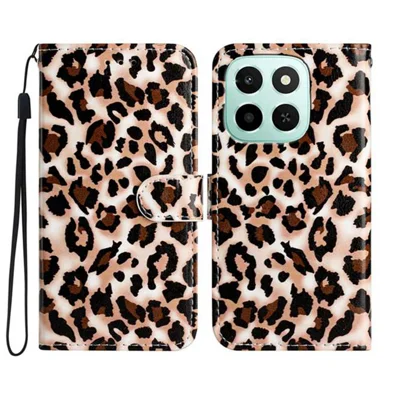 Per Honor X5b / Honor X5b Plus / Honor X6c 4G Custodia Portafoglio Stampa Motivo PU Pelle Stand Custodia per Telefono con Cinturino - Stampa Leopardo