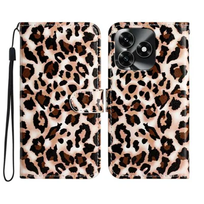 Per Honor X5c Plus 4G / Honor X5c 4G Custodia Portafoglio Stampa Modello PU Pelle Supporto Custodia per Telefono con Cinturino - Stampa Leopardo