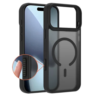 For iPhone 17 Pro Max Case AI Touch Camera Button PC TPU Phone Cover Compatible with MagSafe - Black