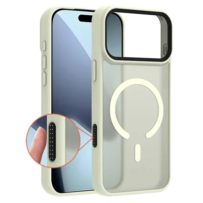 For iPhone 17 Pro Case AI Touch Camera Button PC TPU Phone Cover Compatible with MagSafe - White