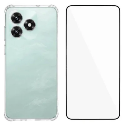WANLONFENG For Honor X5c Plus 4G / Honor X5c 4G TPU Case WL3 Series 1.5mm Phone Cover with Tempered Glass Film - Transparent
