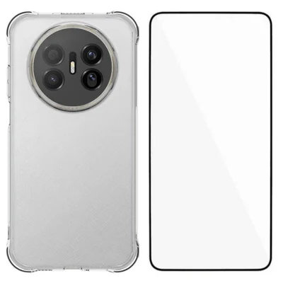 Étui Huawei Mate 70 Air WANLONFENG WL Série 2.0mm Couverture de téléphone TPU avec film en verre trempé - Transparent
