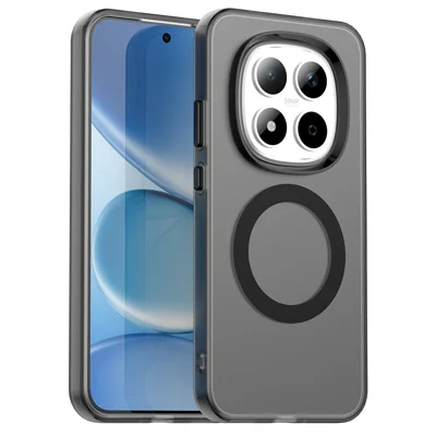 Voor Xiaomi Redmi Note 15 Pro 5G Hoesje Compatibel met MagSafe Anti-val Hybrid Telefoon Achterklep - Zwart
