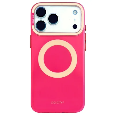 CICI-CITY Funda magnética para iPhone 17 Pro compatible con MagSafe, funda para teléfono PC + TPU IMD - Rojo