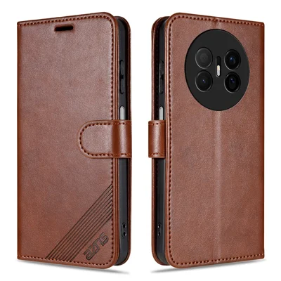 AZNS For Huawei Mate 70 Air Case Anti-Scratch PU Leather Stand Wallet Phone Cover - Brown